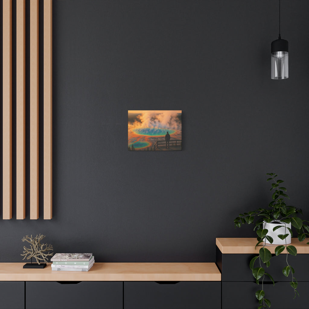 Grand Prismatic Spring Hiker's View- Matte Canvas
