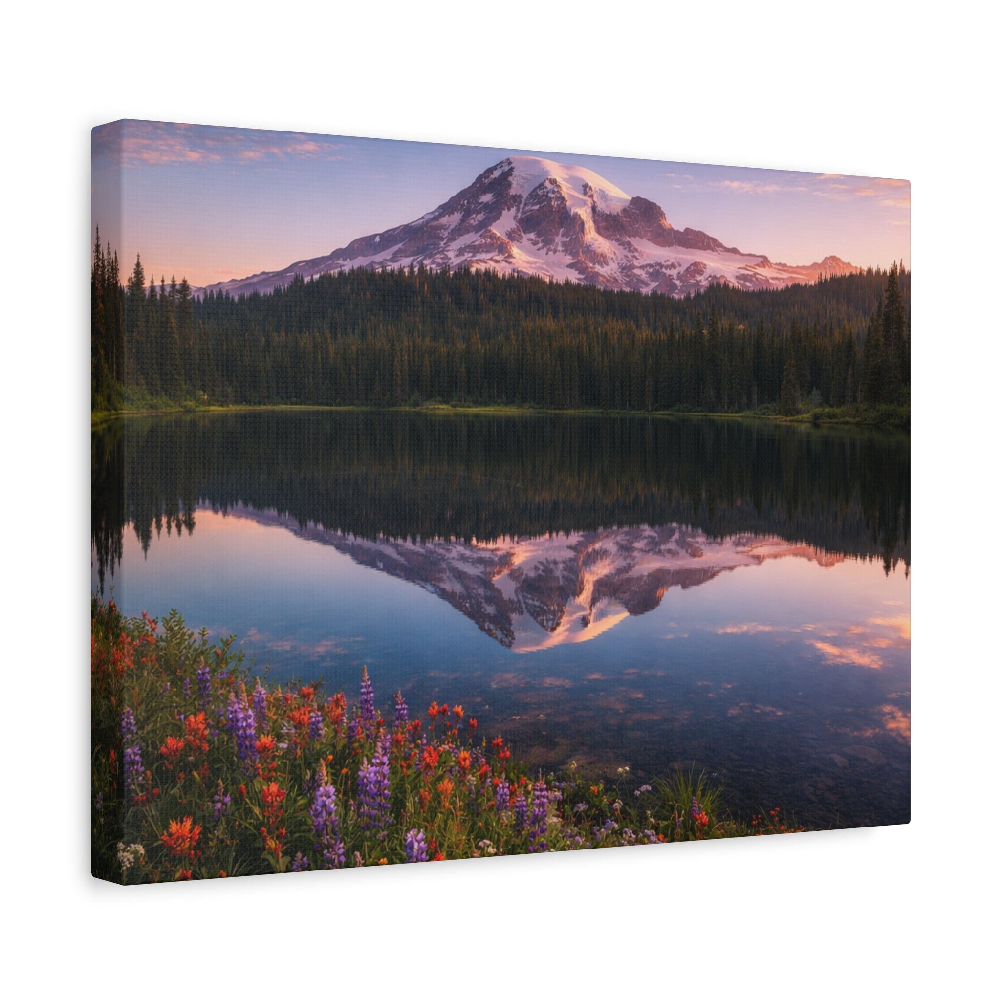 Reflection Lake at Mount Rainier  - Matte Canvas
