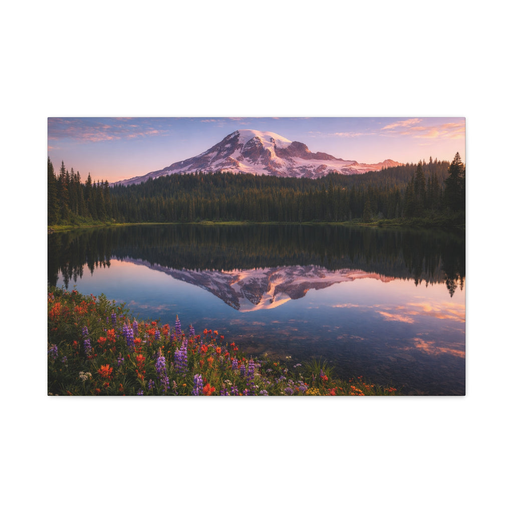 Reflection Lake at Mount Rainier  - Matte Canvas