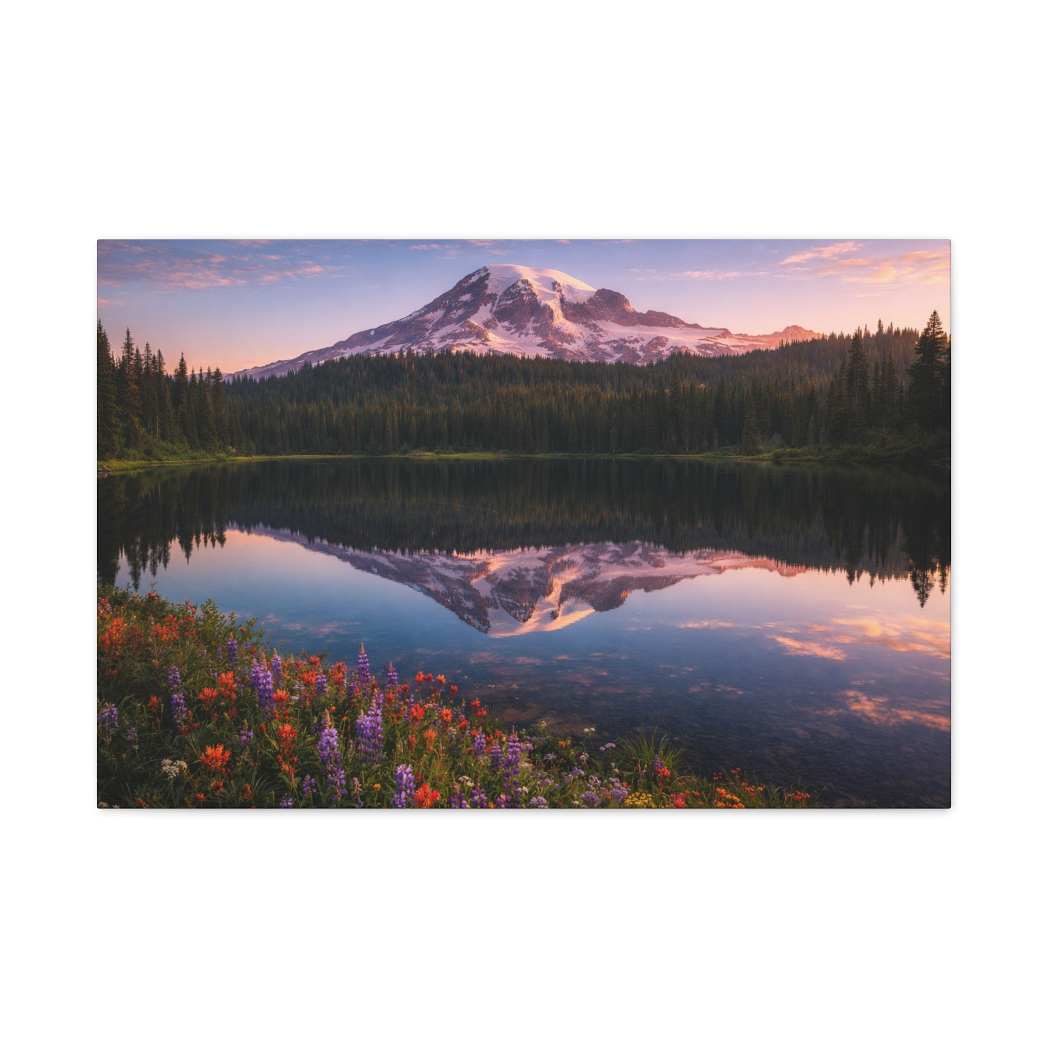 Reflection Lake at Mount Rainier  - Matte Canvas